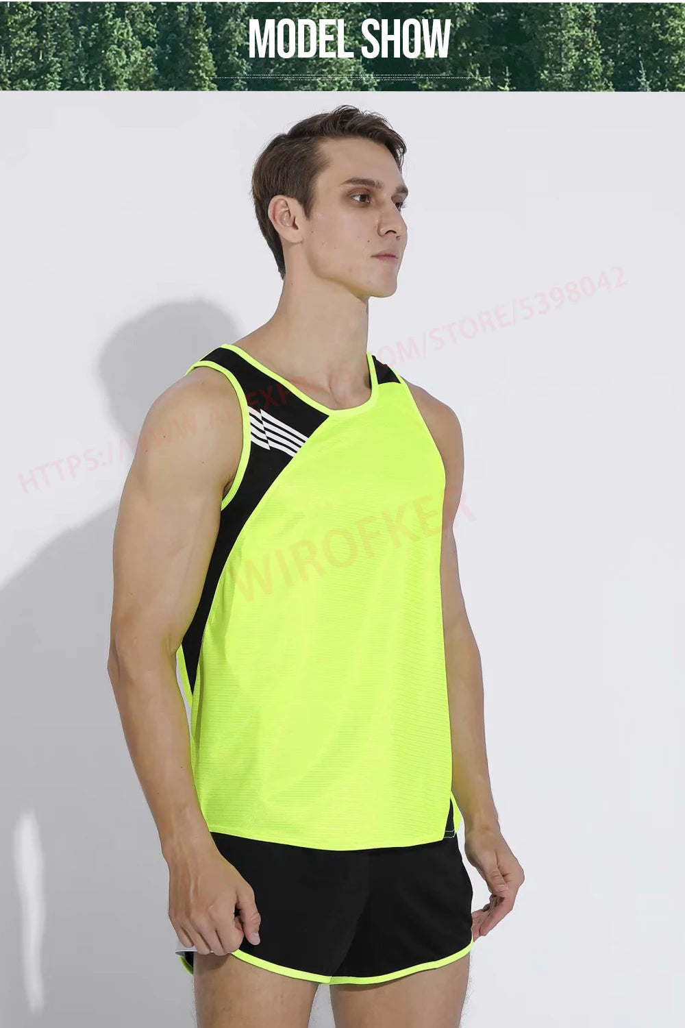 Men Running Sets Quick Dry Sprint Sports Jogging Uniform Vest Shorts Thin Marathon Outdoor Suits Track And Field Sets - Roller