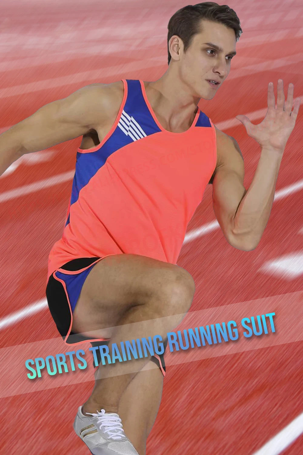 Men Running Sets Quick Dry Sprint Sports Jogging Uniform Vest Shorts Thin Marathon Outdoor Suits Track And Field Sets - Roller