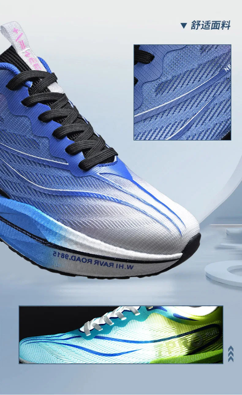 Carbon Plate Air Cushion Men Sports Marathon Running Shoes Breathable Lightweight Women Comfortable Athletic Nonskid Sneakers - Roller