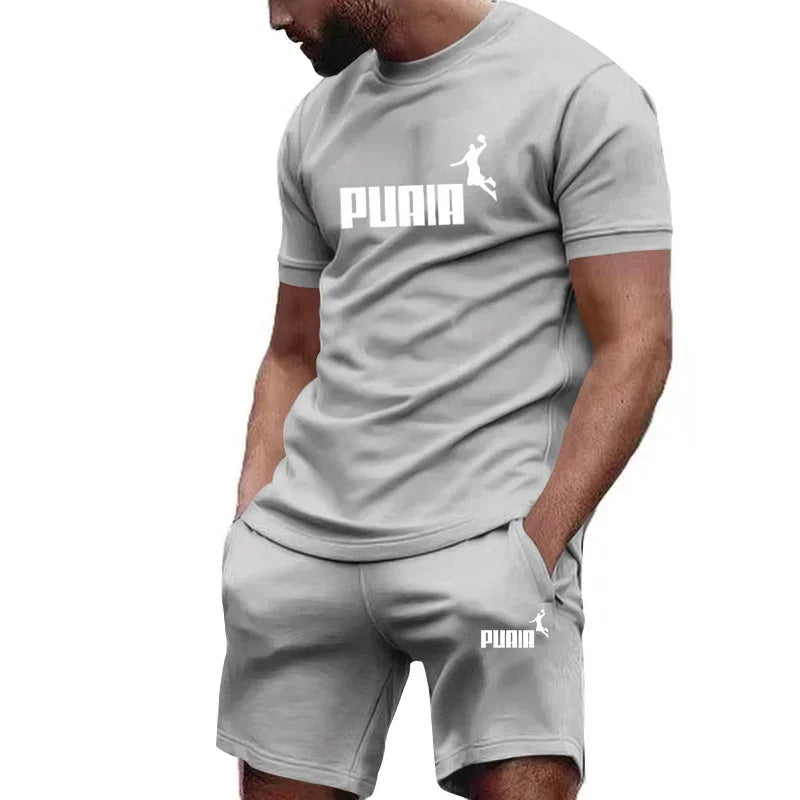 Summer Men's Sets Fashion Tracksuit Men Short Sleeve T Shirts+Sport Shorts Suit Men Casual Men Clothing Mens Joggers Sets S-4XL - Roller