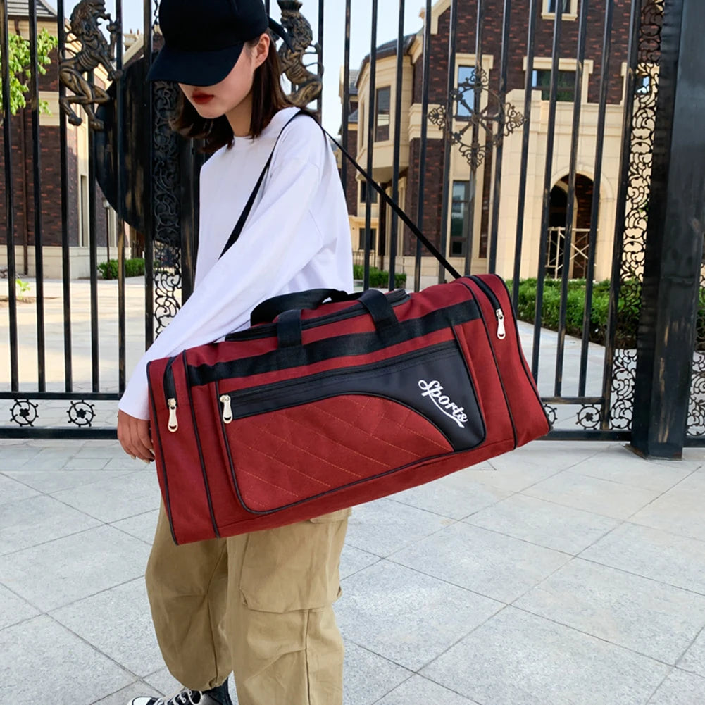 Oxford Dry Wet Separation Bags Large Capacity Portable Gym Bags Multifunctional Wear-resistant Side Zippers for Travel Swimming - Roller