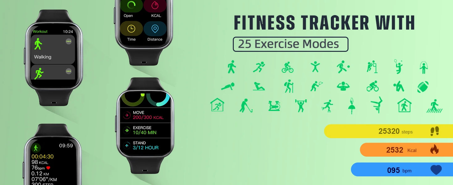 Nerunsa Smart Watch, 1.69" HD Touch Screen Fitness Watch - Roller