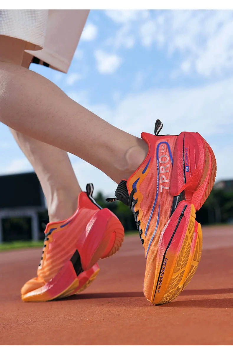 Carbon Plate Air Cushion Men Sports Marathon Running Shoes Breathable Lightweight Women Comfortable Athletic Nonskid Sneakers - Roller