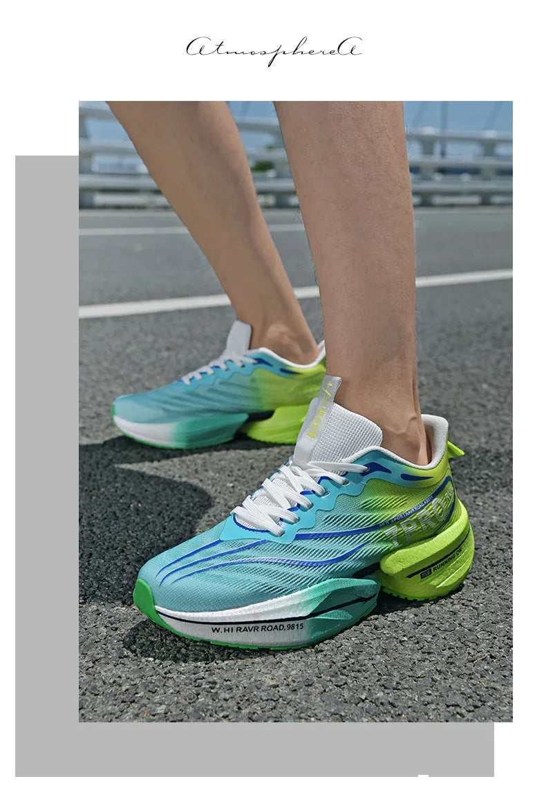 Carbon Plate Air Cushion Men Sports Marathon Running Shoes Breathable Lightweight Women Comfortable Athletic Nonskid Sneakers - Roller