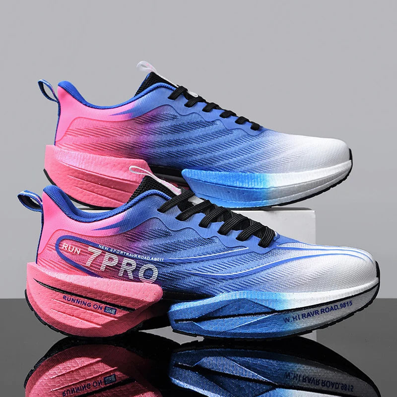 Carbon Plate Air Cushion Men Sports Marathon Running Shoes Breathable Lightweight Women Comfortable Athletic Nonskid Sneakers - Roller