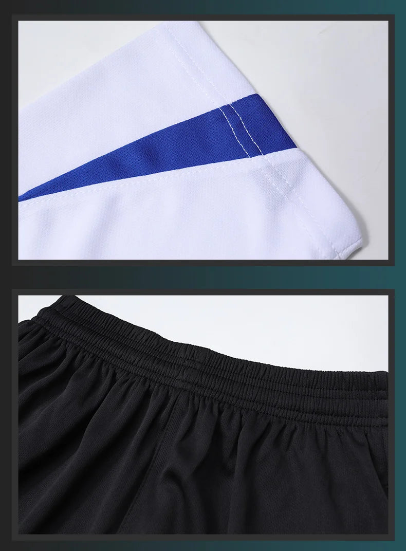 CHRLCK Men's Running Sets Summer Sportswear Breathable Gym Fitness Suits Quick Dry T-Shirts Sports Workout Training Tracksuit - Roller