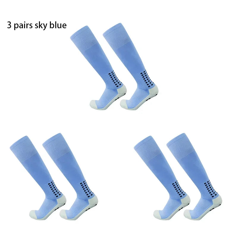 3 Pairs of New Long Non Slip Football Socks for Men's Outdoor Sports Grip Football Socks 38-44 Calcetines Hombre - Roller