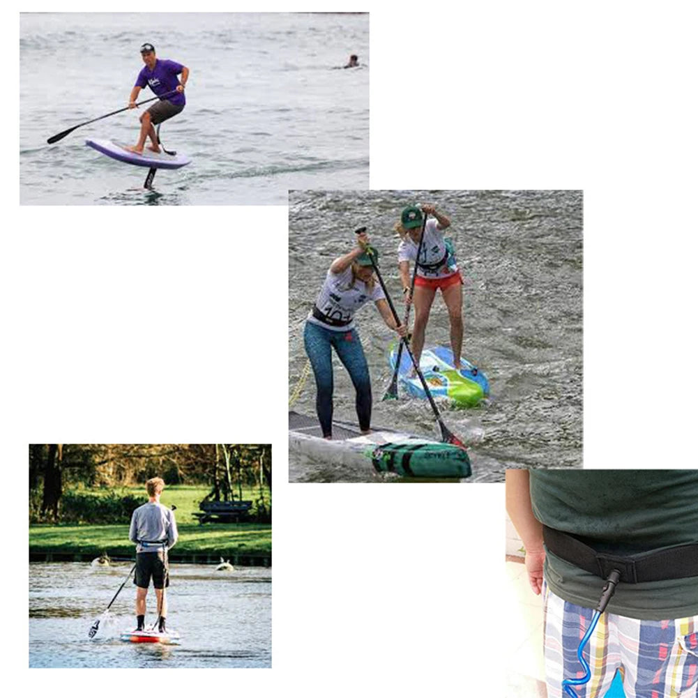 Surfboard Leash Maximum Tensile Length Up To 10 Feet Safety Board Leash SUP Surfboard Waist Leash Belt for Stand Paddle Boards - Roller