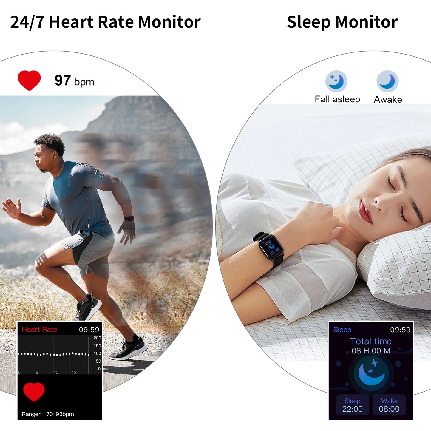 Nerunsa Smart Watch, 1.69" HD Touch Screen Fitness Watch - Roller