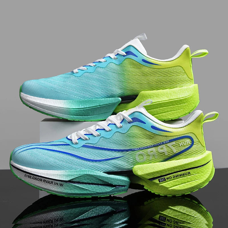 Carbon Plate Air Cushion Men Sports Marathon Running Shoes Breathable Lightweight Women Comfortable Athletic Nonskid Sneakers - Roller