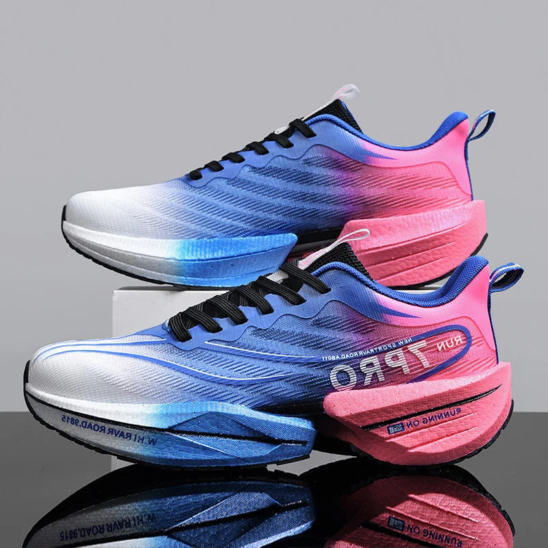 Carbon Plate Air Cushion Men Sports Marathon Running Shoes Breathable Lightweight Women Comfortable Athletic Nonskid Sneakers - Roller