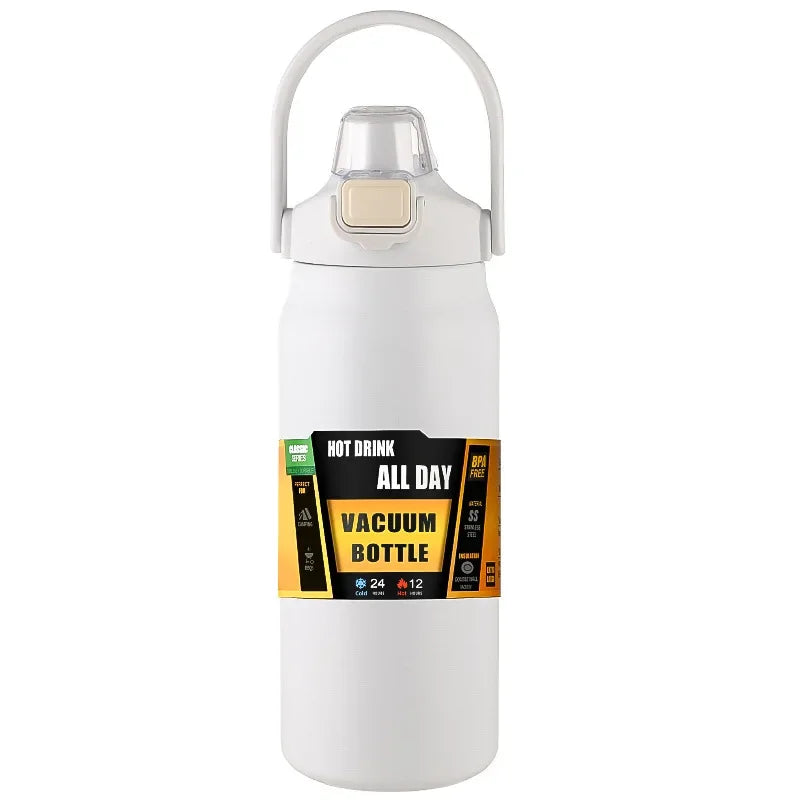 Outdoor Thermos Portable 304 Stainless Steel Thermal Mug Tumbler Vacuum Flasks Cold and Hot Sports Water Bottle with Straw - Roller
