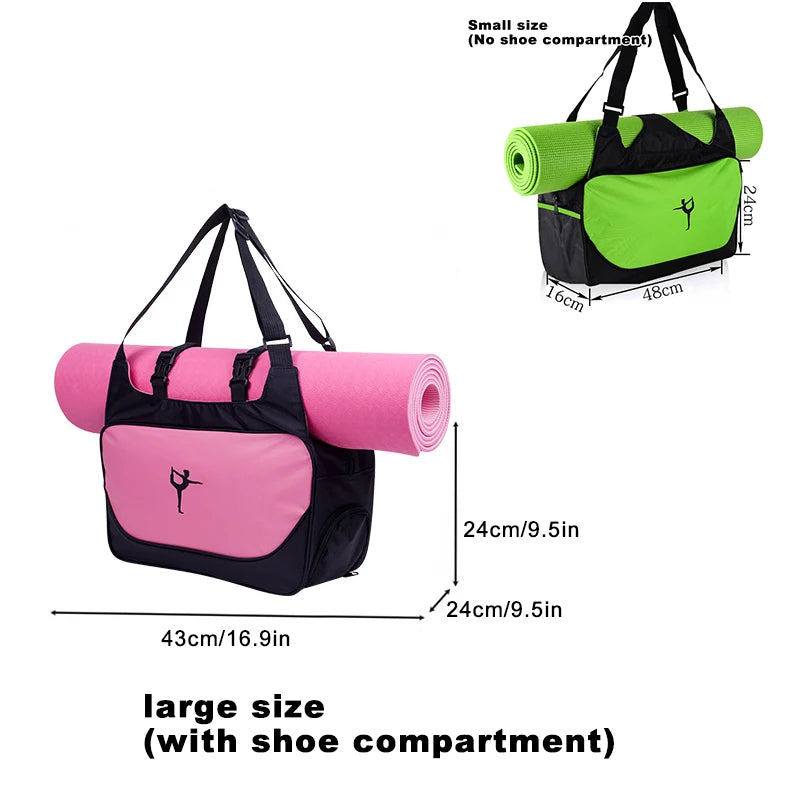 Gym Bag Yoga Mat Tote Bag WITHOUT Yoga Mat Carrier Waterproof Sports Pilates Adjustable Fitness Shoulder Sling Bags Accessories - Roller