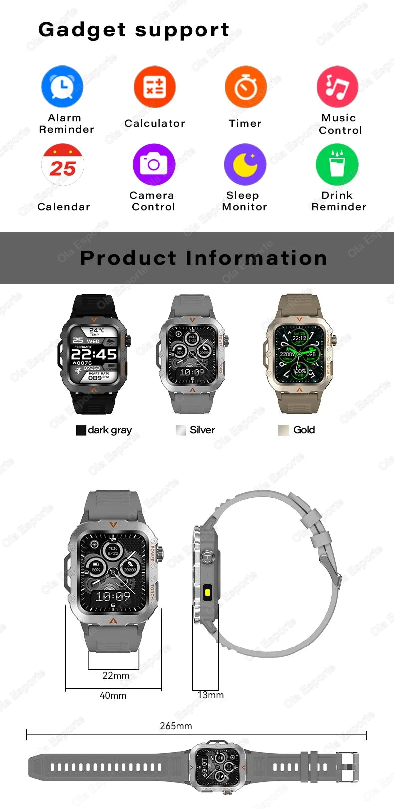 Outdoor Sport Smart Watch with Led Lighting - Roller