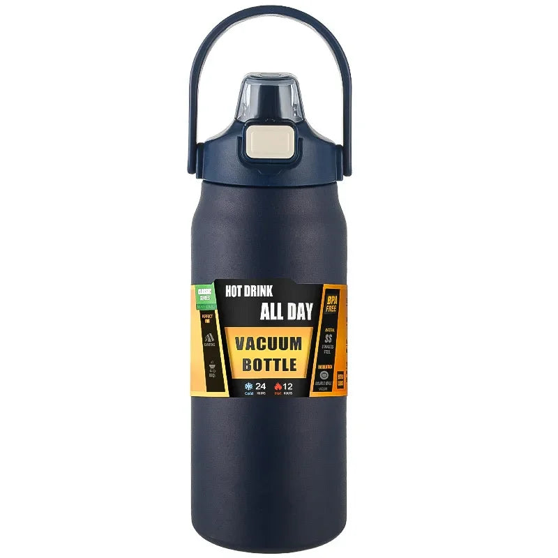 Outdoor Thermos Portable 304 Stainless Steel Thermal Mug Tumbler Vacuum Flasks Cold and Hot Sports Water Bottle with Straw - Roller