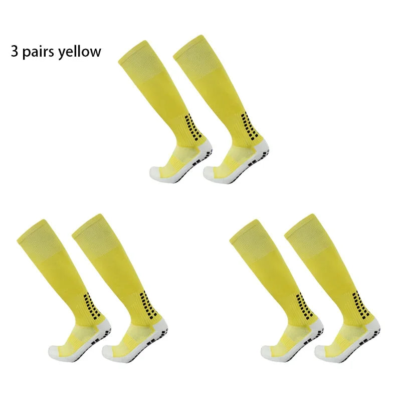 3 Pairs of New Long Non Slip Football Socks for Men's Outdoor Sports Grip Football Socks 38-44 Calcetines Hombre - Roller