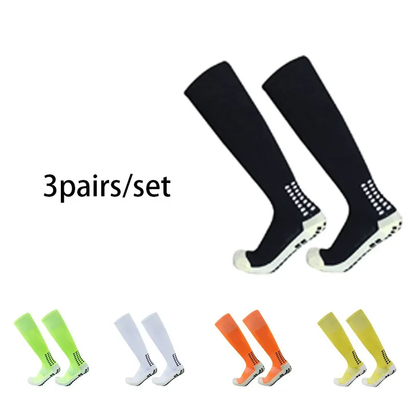 3 Pairs of New Long Non Slip Football Socks for Men's Outdoor Sports Grip Football Socks 38-44 Calcetines Hombre - Roller