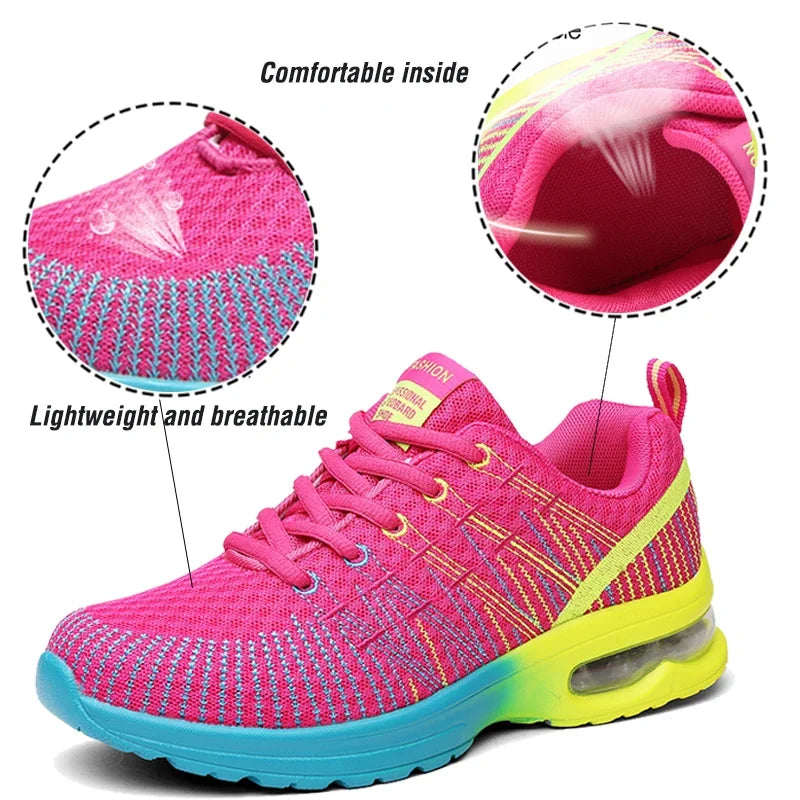 Running Shoes for Women Outdoor Breathable Fashion Womens Jogging Shoes Fitness Sneakers Colorful Cushion Sneaker Female - Roller