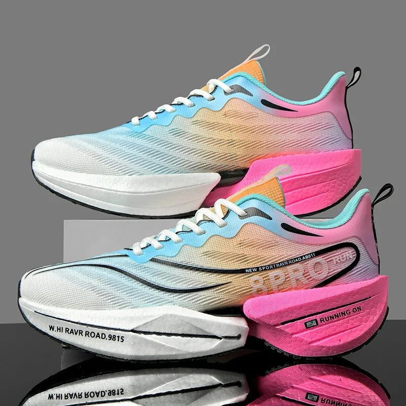 Carbon Plate Air Cushion Men Sports Marathon Running Shoes Breathable Lightweight Women Comfortable Athletic Nonskid Sneakers - Roller