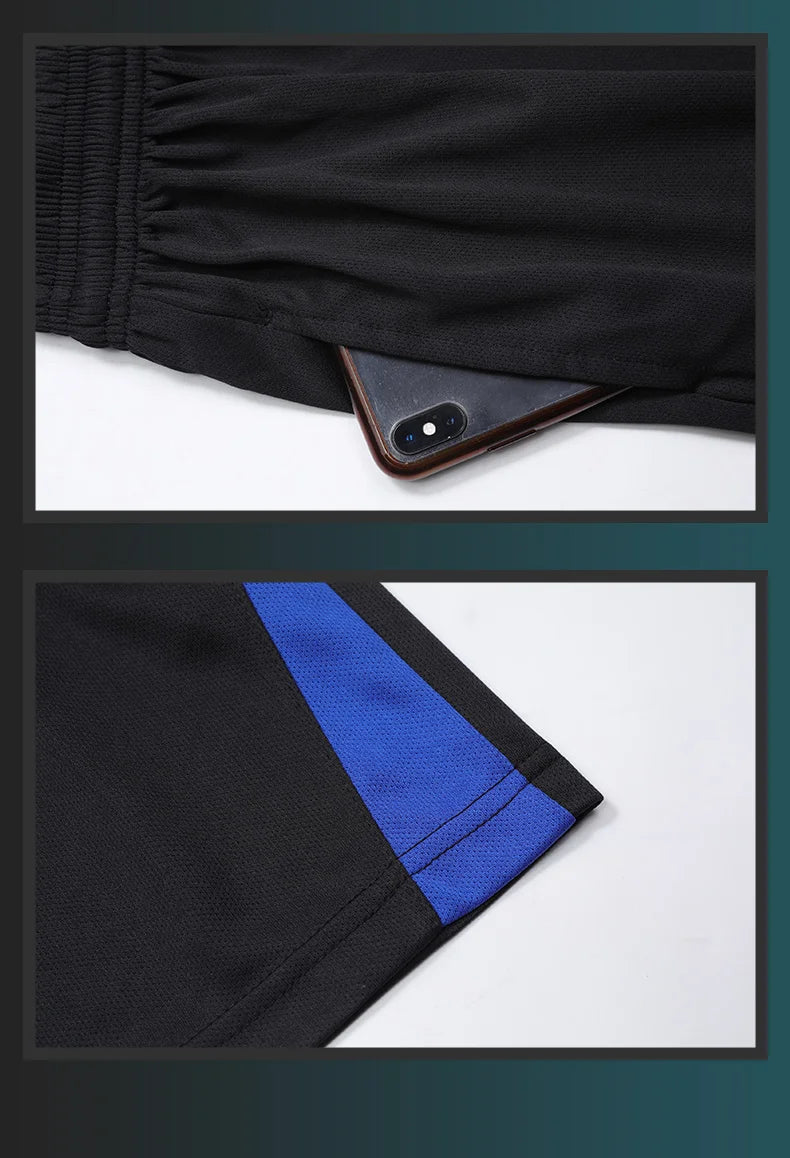 CHRLCK Men's Running Sets Summer Sportswear Breathable Gym Fitness Suits Quick Dry T-Shirts Sports Workout Training Tracksuit - Roller