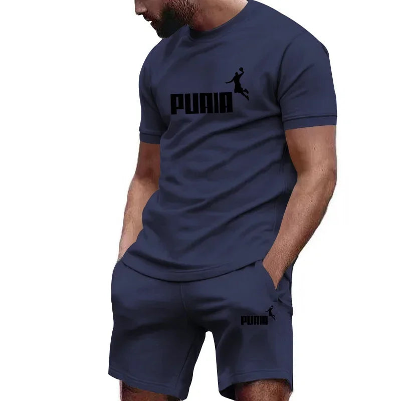 Summer Men's Sets Fashion Tracksuit Men Short Sleeve T Shirts+Sport Shorts Suit Men Casual Men Clothing Mens Joggers Sets S-4XL - Roller