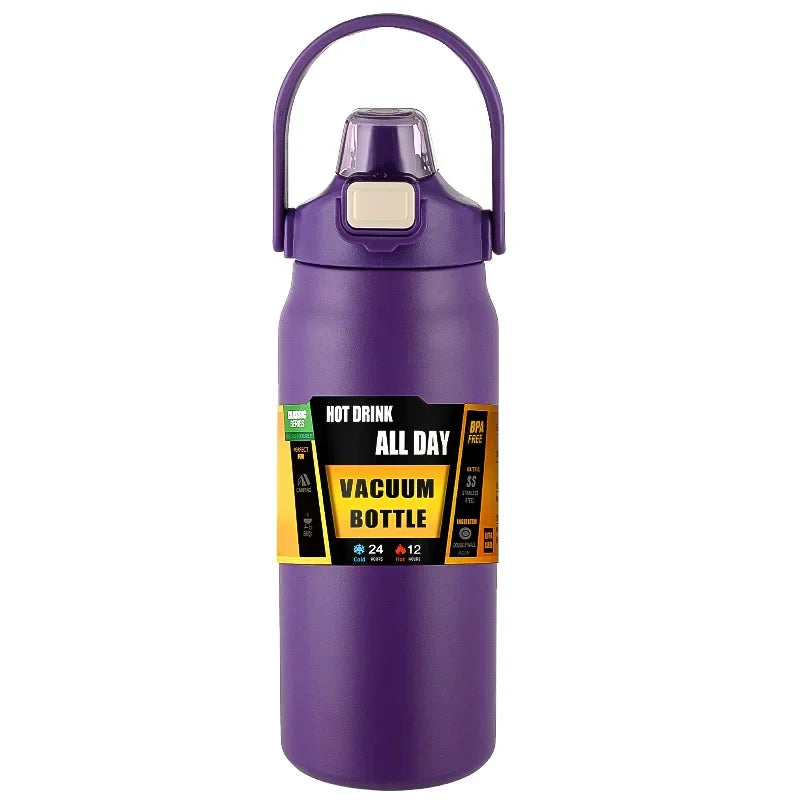 Outdoor Thermos Portable 304 Stainless Steel Thermal Mug Tumbler Vacuum Flasks Cold and Hot Sports Water Bottle with Straw - Roller