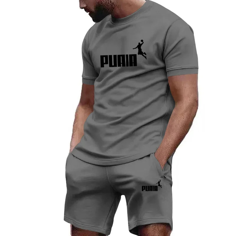 Summer Men's Sets Fashion Tracksuit Men Short Sleeve T Shirts+Sport Shorts Suit Men Casual Men Clothing Mens Joggers Sets S-4XL - Roller