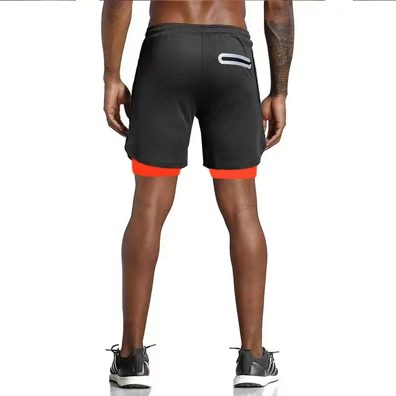 2023 Men Running Shorts Summer Sportswear Double-deck Short Pant 2 In 1 Training Workout Clothing Male Gym Fitness Sport Shorts - Roller