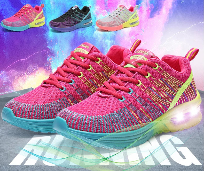 Running Shoes for Women Outdoor Breathable Fashion Womens Jogging Shoes Fitness Sneakers Colorful Cushion Sneaker Female - Roller