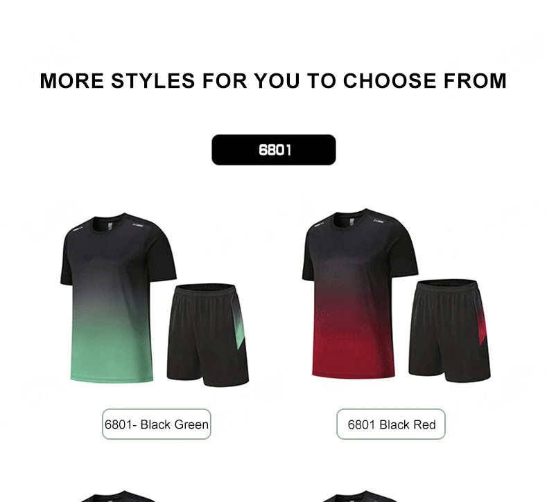 Men Women Quick Drying Running Sets Gym Fitness Suits Outdoor Short Sleeve Sports T-shirt Shorts Badminton Tennis Training Kit - Roller