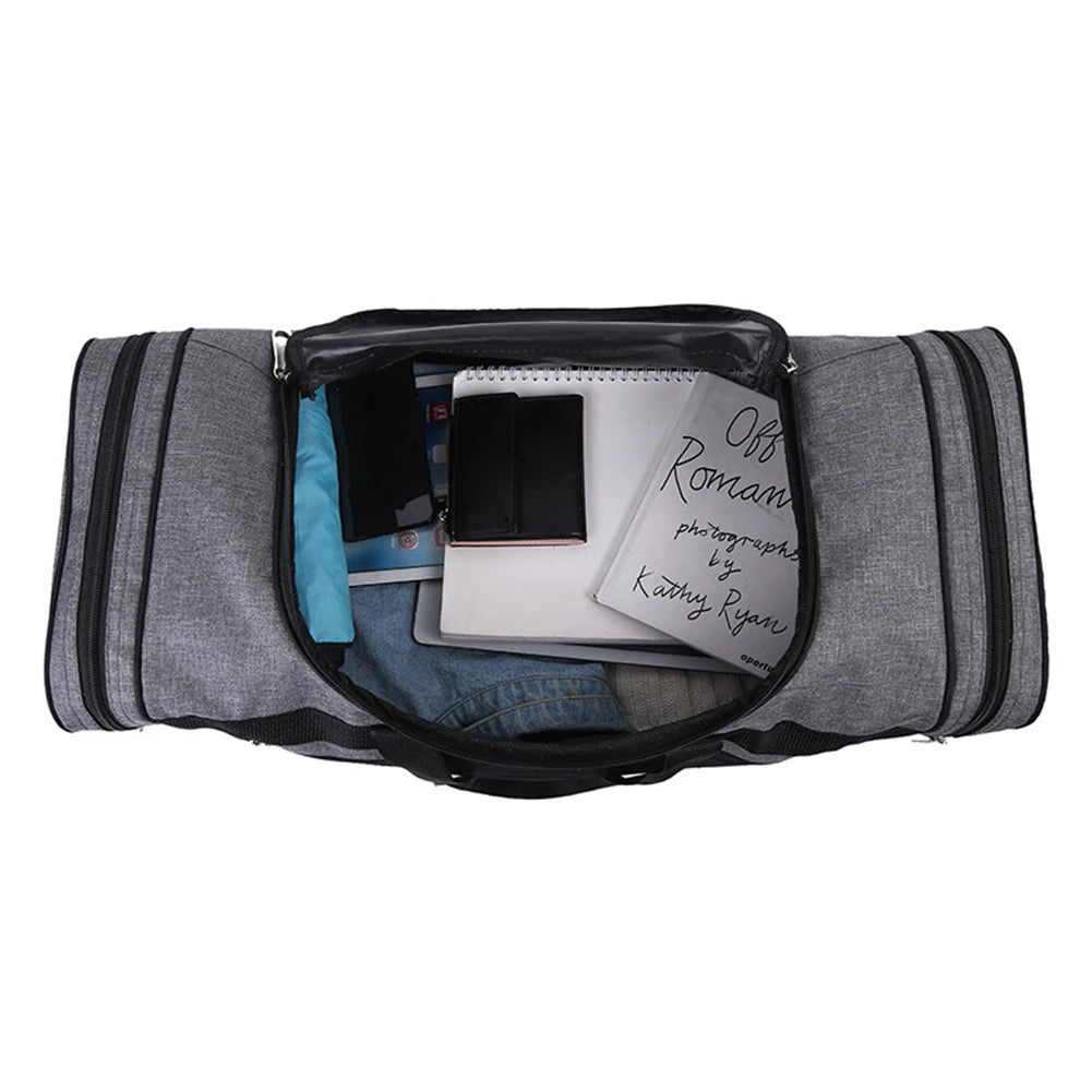 Oxford Dry Wet Separation Bags Large Capacity Portable Gym Bags Multifunctional Wear-resistant Side Zippers for Travel Swimming - Roller