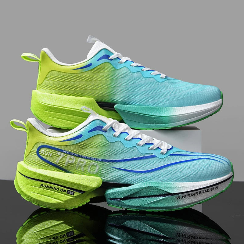Carbon Plate Air Cushion Men Sports Marathon Running Shoes Breathable Lightweight Women Comfortable Athletic Nonskid Sneakers - Roller