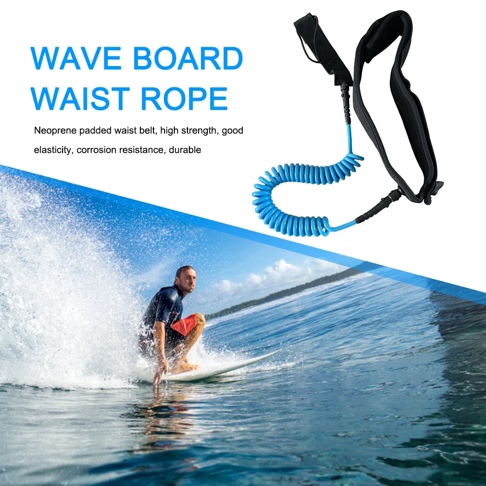 Surfboard Leash Maximum Tensile Length Up To 10 Feet Safety Board Leash SUP Surfboard Waist Leash Belt for Stand Paddle Boards - Roller