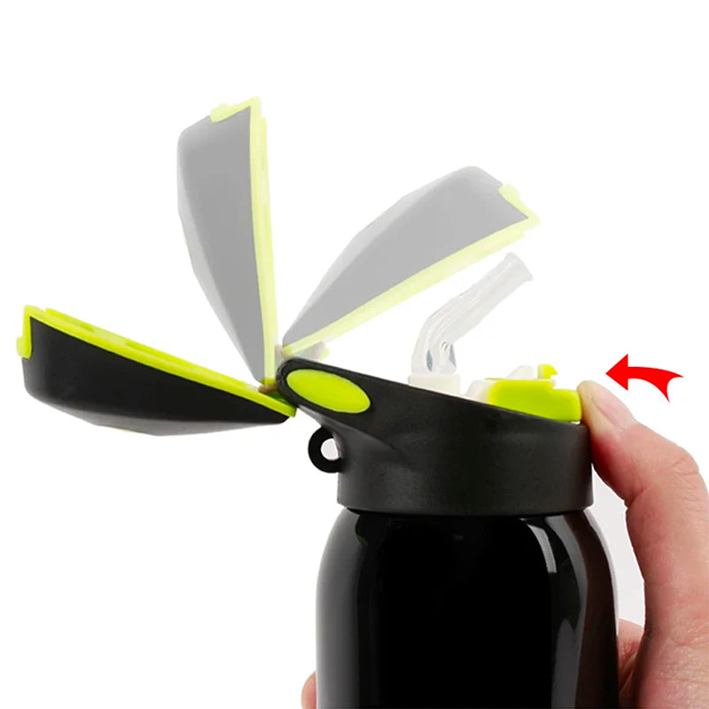 Vacuum Stainless Steel Cycling Water Bottle Double Walled Simple Thermo Mug Insulated With Straw - Roller