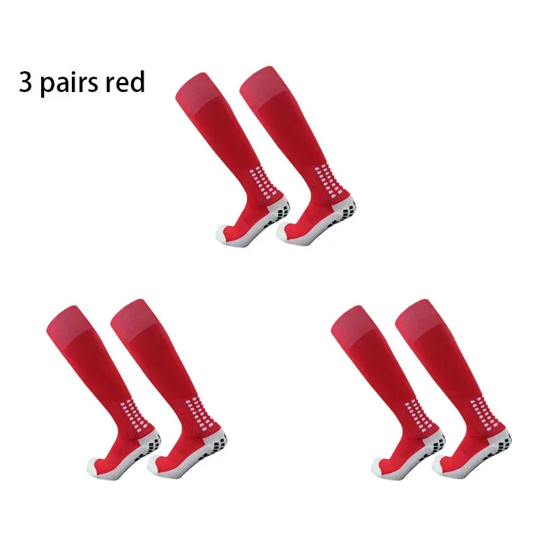 3 Pairs of New Long Non Slip Football Socks for Men's Outdoor Sports Grip Football Socks 38-44 Calcetines Hombre - Roller