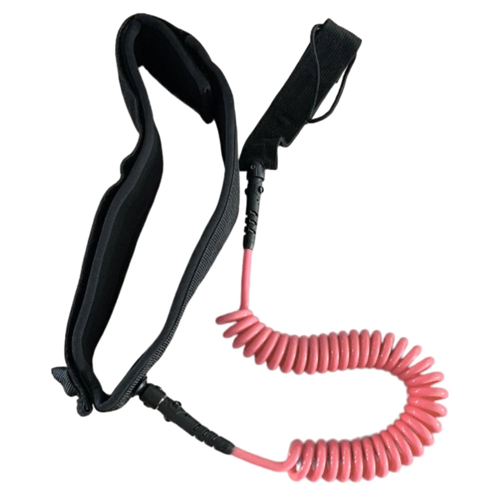 Coiled Leash Maximum Tensile Length Up To 10 Feet Surfboard Waist Rope Adjustable Coiled Surfing Leash for Stand Paddle Boards - Roller