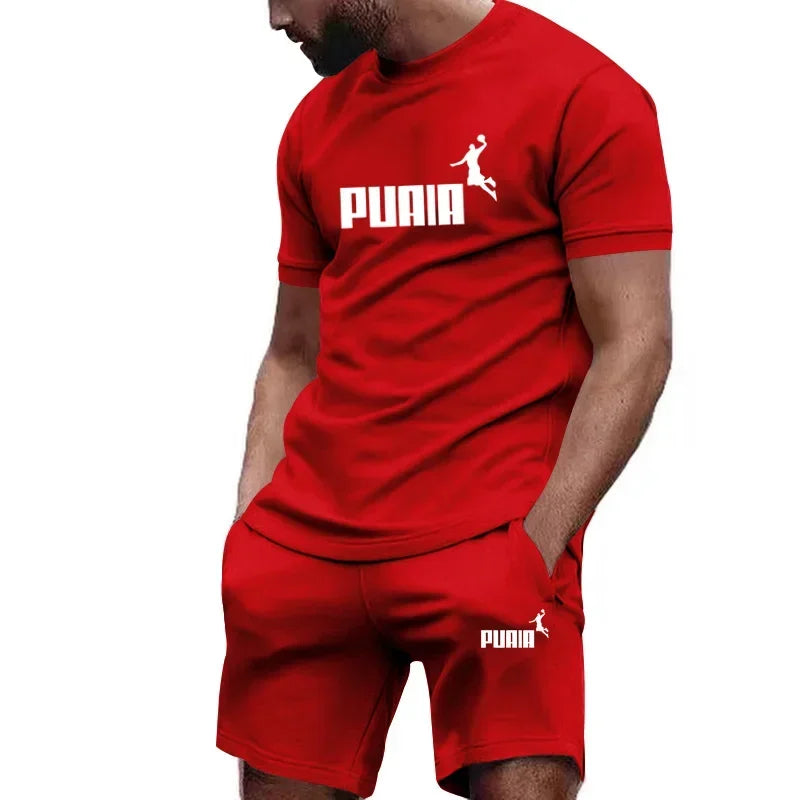 Summer Men's Sets Fashion Tracksuit Men Short Sleeve T Shirts+Sport Shorts Suit Men Casual Men Clothing Mens Joggers Sets S-4XL - Roller