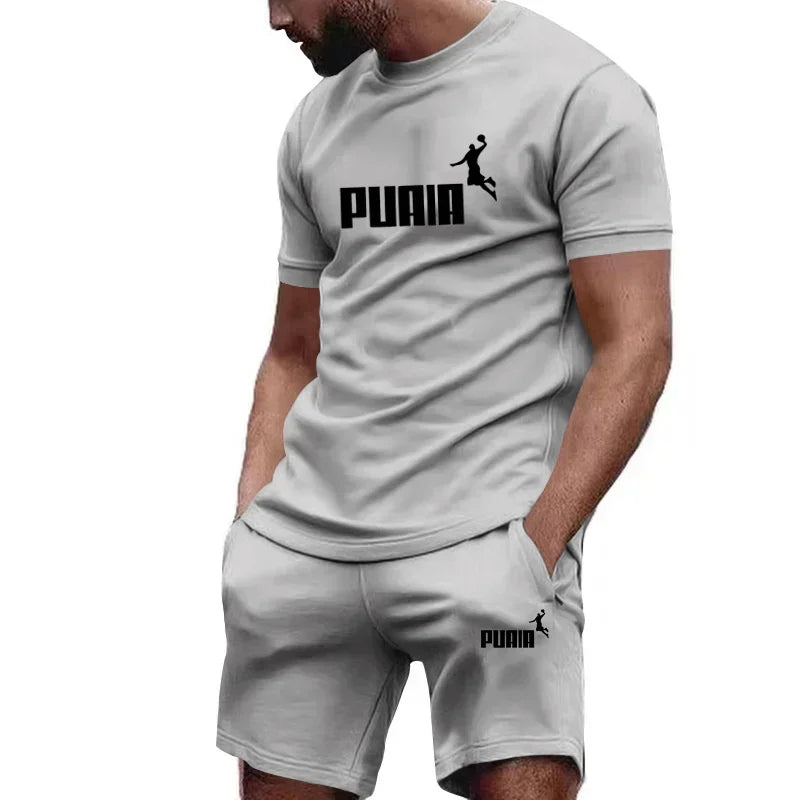 Summer Men's Sets Fashion Tracksuit Men Short Sleeve T Shirts+Sport Shorts Suit Men Casual Men Clothing Mens Joggers Sets S-4XL - Roller