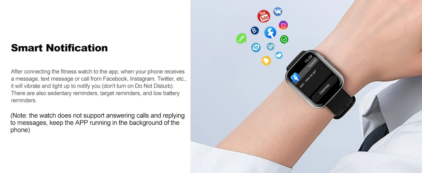 Nerunsa Smart Watch, 1.69" HD Touch Screen Fitness Watch - Roller
