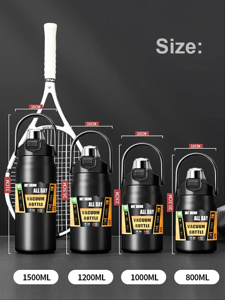 Outdoor Thermos Portable 304 Stainless Steel Thermal Mug Tumbler Vacuum Flasks Cold and Hot Sports Water Bottle with Straw - Roller