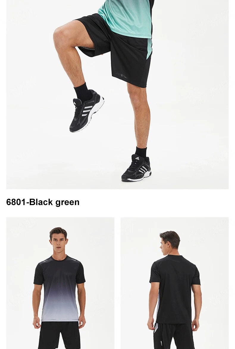 Men Women Quick Drying Running Sets Gym Fitness Suits Outdoor Short Sleeve Sports T-shirt Shorts Badminton Tennis Training Kit - Roller