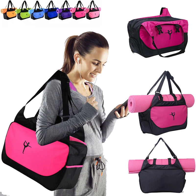 Gym Bag Yoga Mat Tote Bag WITHOUT Yoga Mat Carrier Waterproof Sports Pilates Adjustable Fitness Shoulder Sling Bags Accessories - Roller