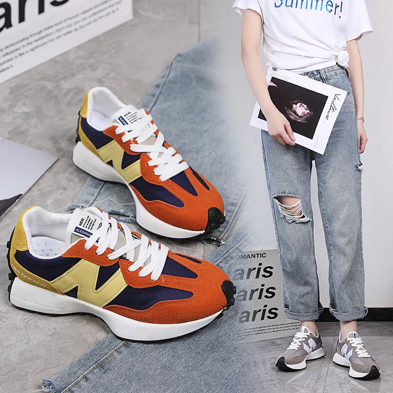 Fashionable and versatile running Forrest Gump women's shoes, thick sole, shock-absorbing, wear-resistant casual sports shoes - Roller