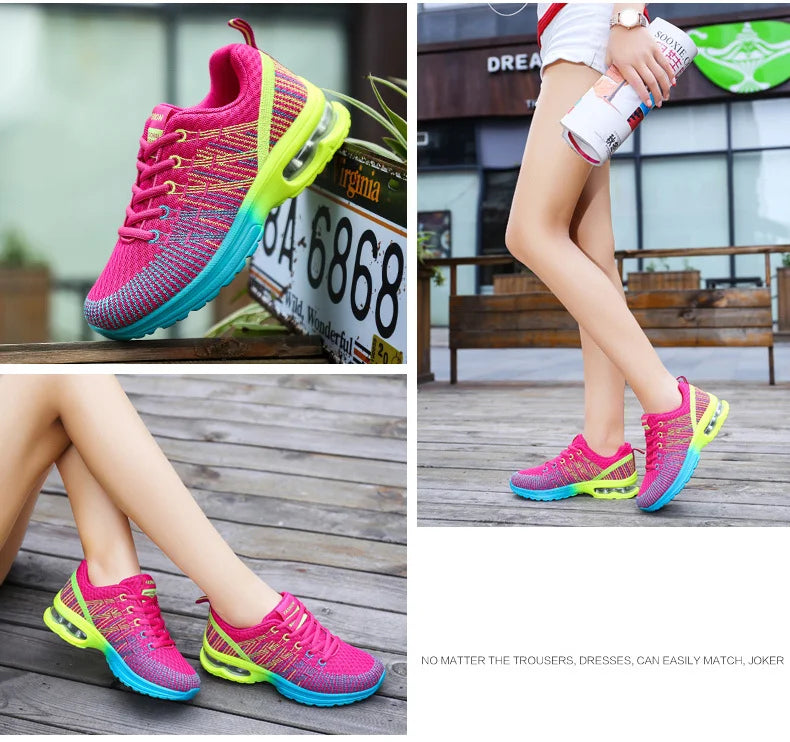 Running Shoes for Women Outdoor Breathable Fashion Womens Jogging Shoes Fitness Sneakers Colorful Cushion Sneaker Female - Roller