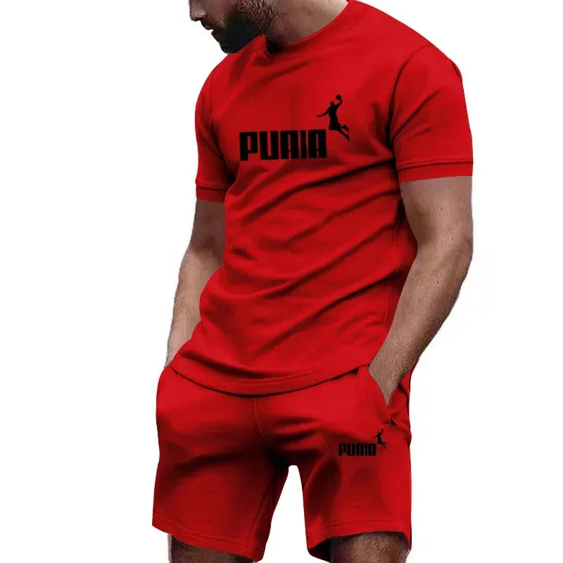 Summer Men's Sets Fashion Tracksuit Men Short Sleeve T Shirts+Sport Shorts Suit Men Casual Men Clothing Mens Joggers Sets S-4XL - Roller