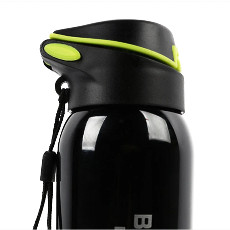 Vacuum Stainless Steel Cycling Water Bottle Double Walled Simple Thermo Mug Insulated With Straw