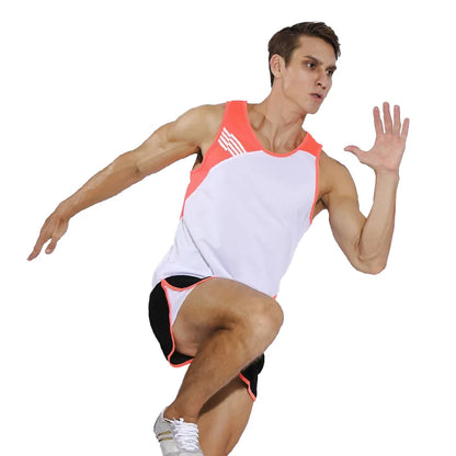 Men Running Sets Quick Dry Sprint Sports Jogging Uniform Vest Shorts Thin Marathon Outdoor Suits Track And Field Sets - Roller