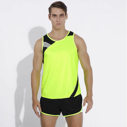 Men Running Sets Quick Dry Sprint Sports Jogging Uniform Vest Shorts Thin Marathon Outdoor Suits Track And Field Sets - Roller