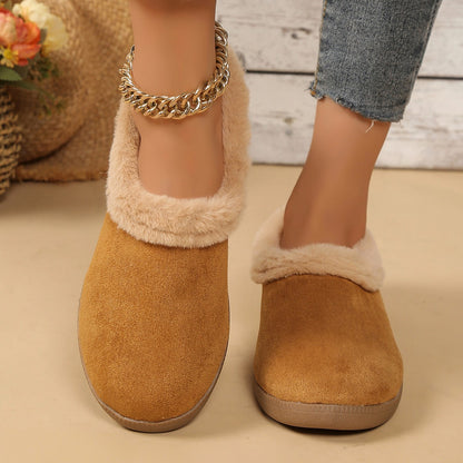 Fur Mouth Thick Bottom Short Snow Boots - Roller