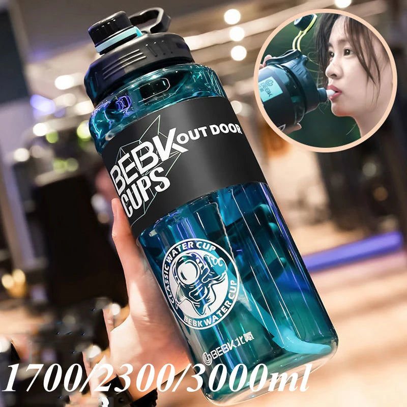 2 Liter Sports Water Bottles Transparent Plastic Water Cup BPA Free Water Bottle Portable Outdoor Travel Drinkware Jug